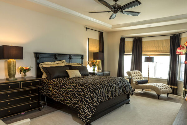 Sand-colored bedroom walls