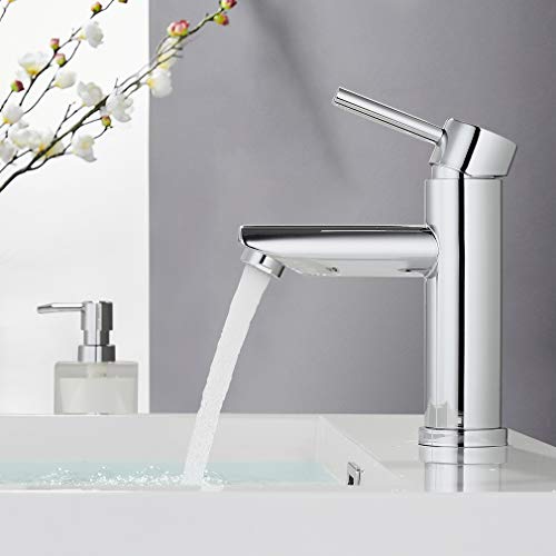 Faulkatze Sink Mixer Tap Sink Tap Stainless Steel Sink Tap Single Handle Basin Mixer Tap For Bathroom, Chrome