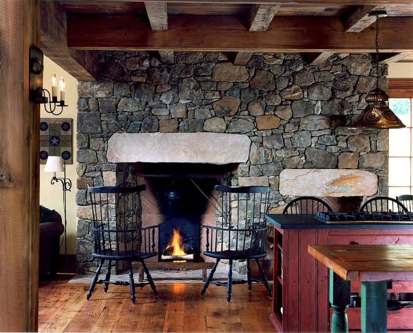 stone fireplace