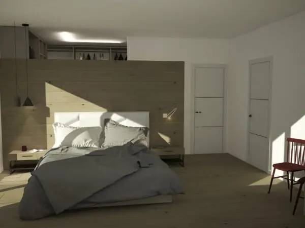 8 solutions to furnish with the walk-in closet behind the bed