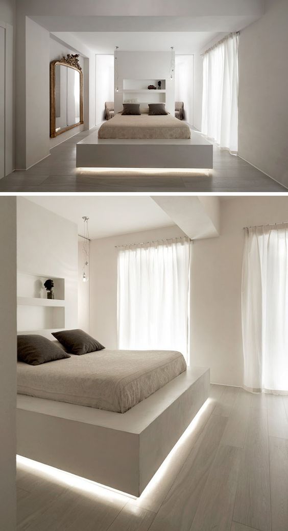 Where to put the LEDs in the bedroom: 3 dream ideas