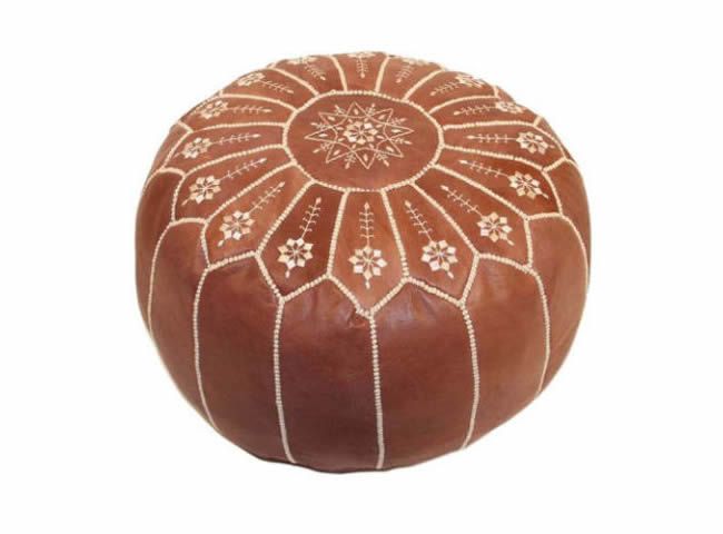 Leather pouf