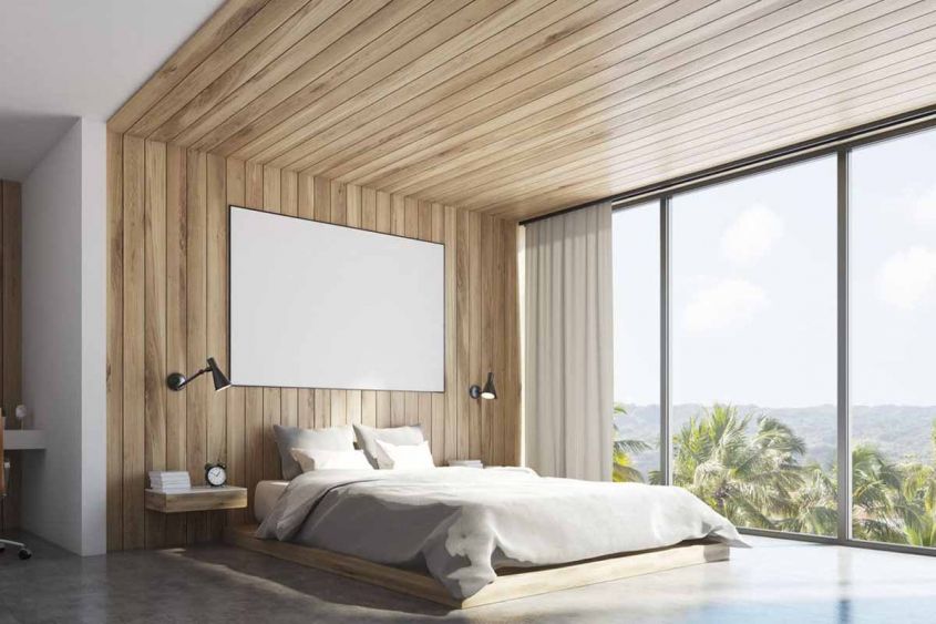 bedroom wood walls