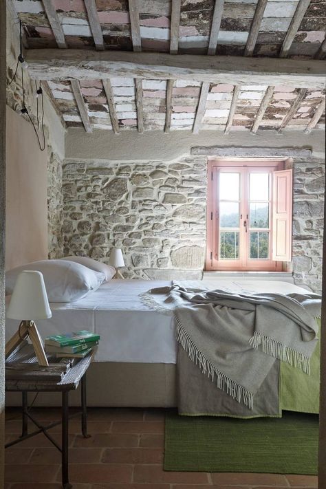 Bedrooms with stone walls