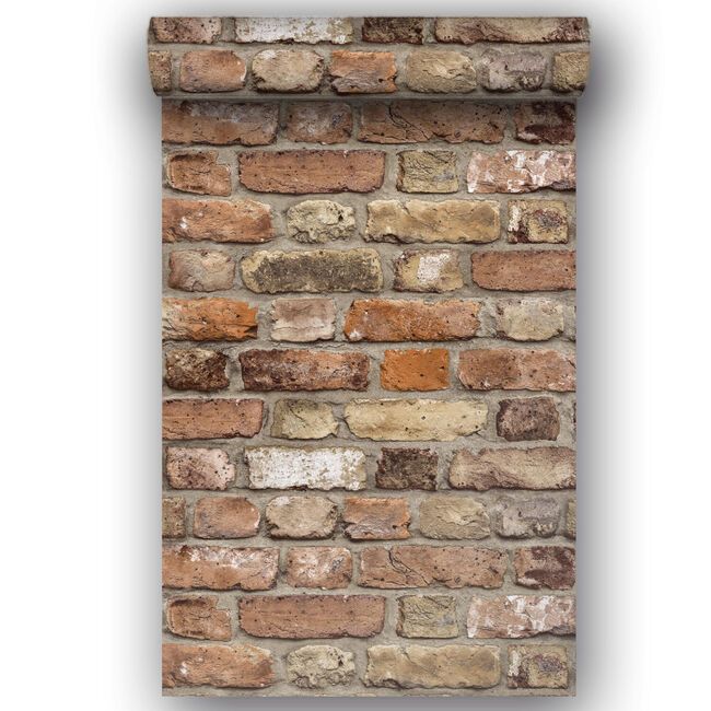 Brick wallpaper ocher