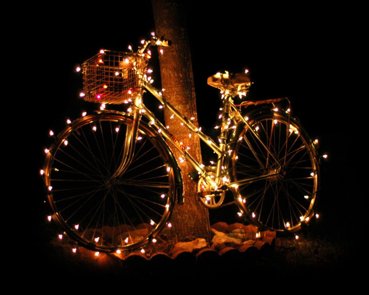 Christmas-decoration-bike-lighting-garden