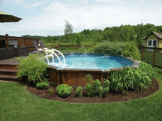 furnish garden with above ground pool