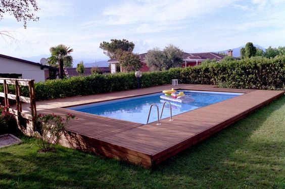 garden with above ground pool