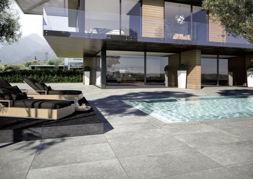 Marazzi stone effect porcelain stoneware for outdoors