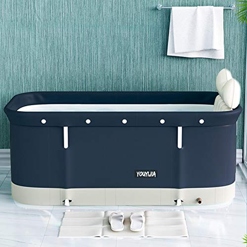 Portable Folding Self-Supporting Bath, Spa, Family Bathtub with Adult Backrest Cushion, with Thermal Foam