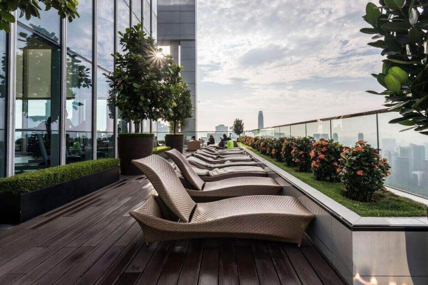 roof garden sunbeds