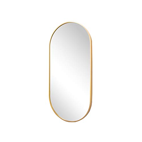 Wall mirror Bathroom mirror Nordic light to Hang on the Wall, brass, Gold, Mirror for bathroom, Oval, Explosion-proof, Makeup Mirror, to Hang on the Wall, Body Mirror ent