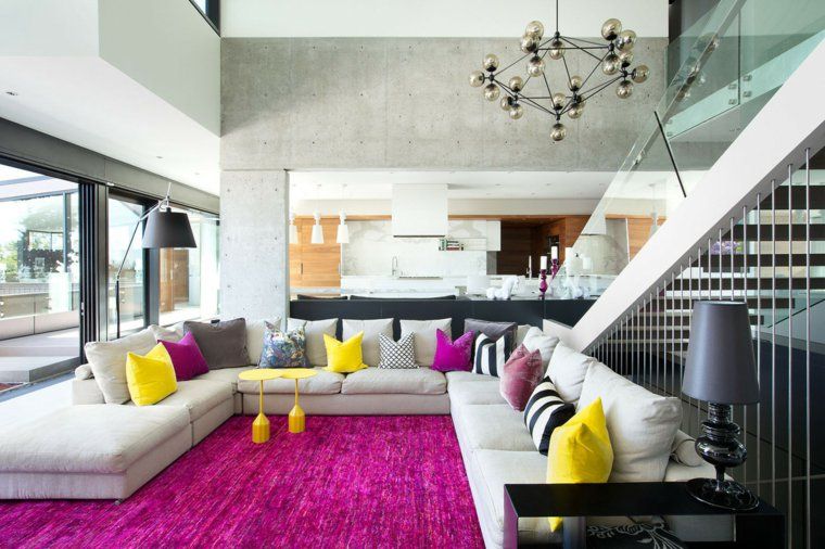 Yellow and purple lounge