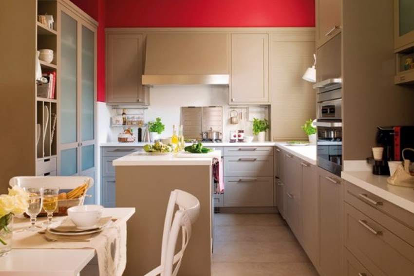 Kitchen with sand-colored walls: solutions for all styles