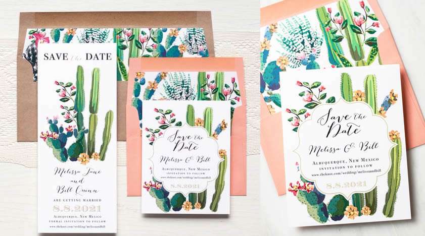 Cactus wedding invitations