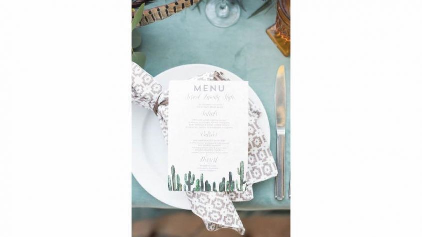 cactus wedding menu