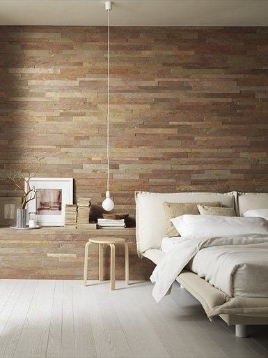 wooden wall with integrated bedside tables