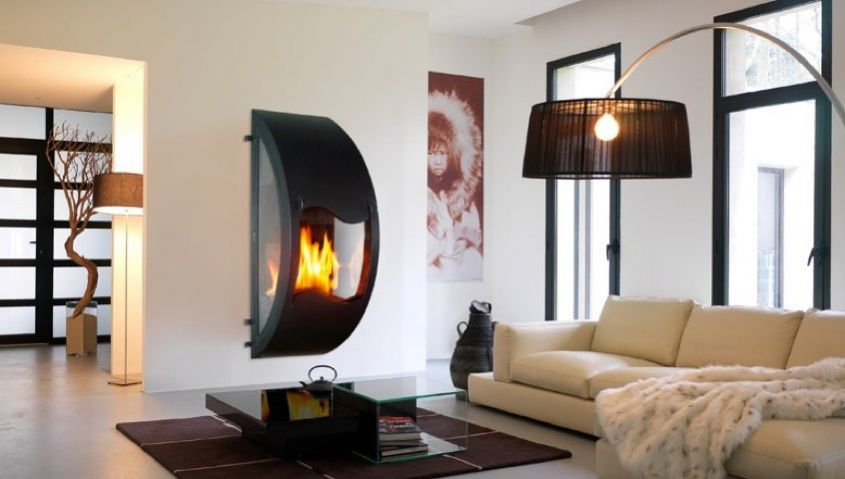 Contemporary style fireplace