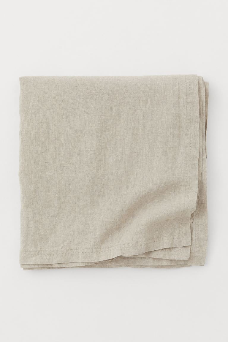 Washed linen tablecloth