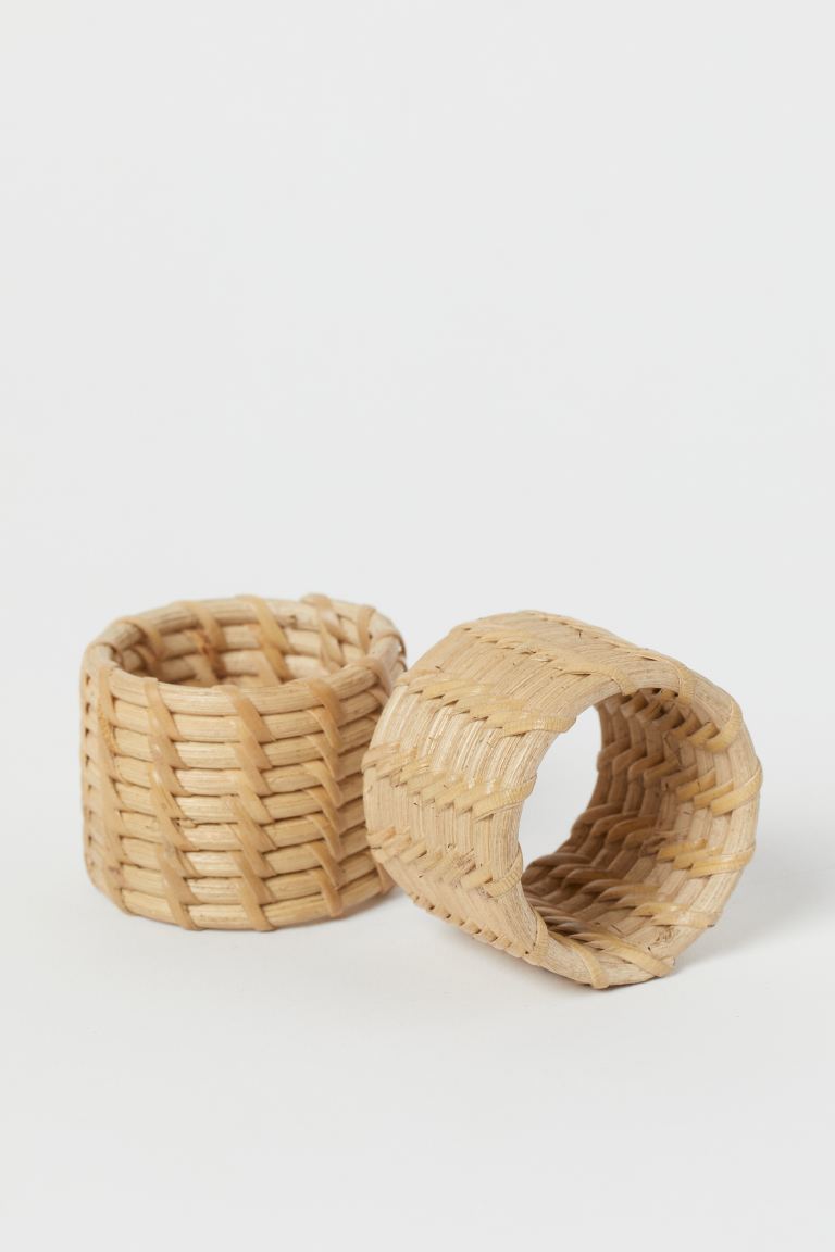 2-pack rattan napkin rings