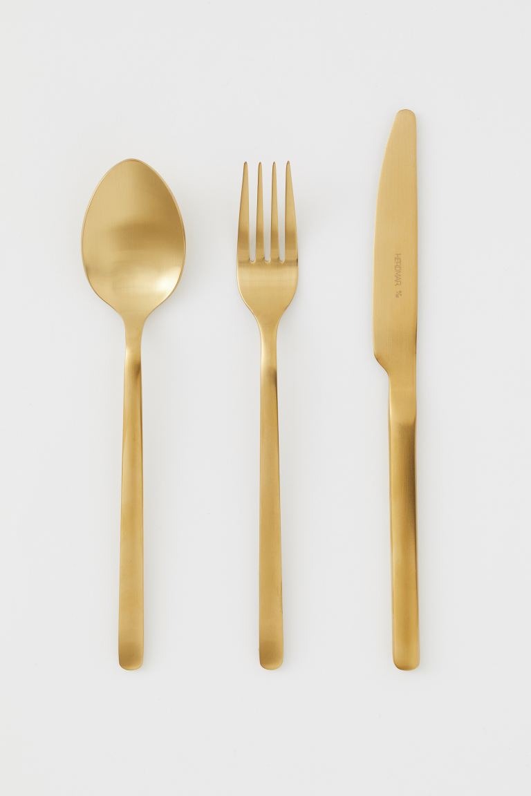 Pack of 3 cutlery length 20-22.5 cm