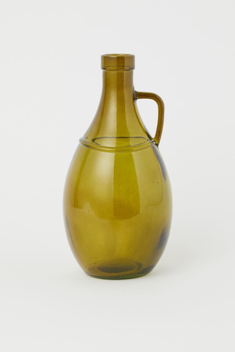 Glass bottle vase diameter at widest point 13 cm, height 27 cm