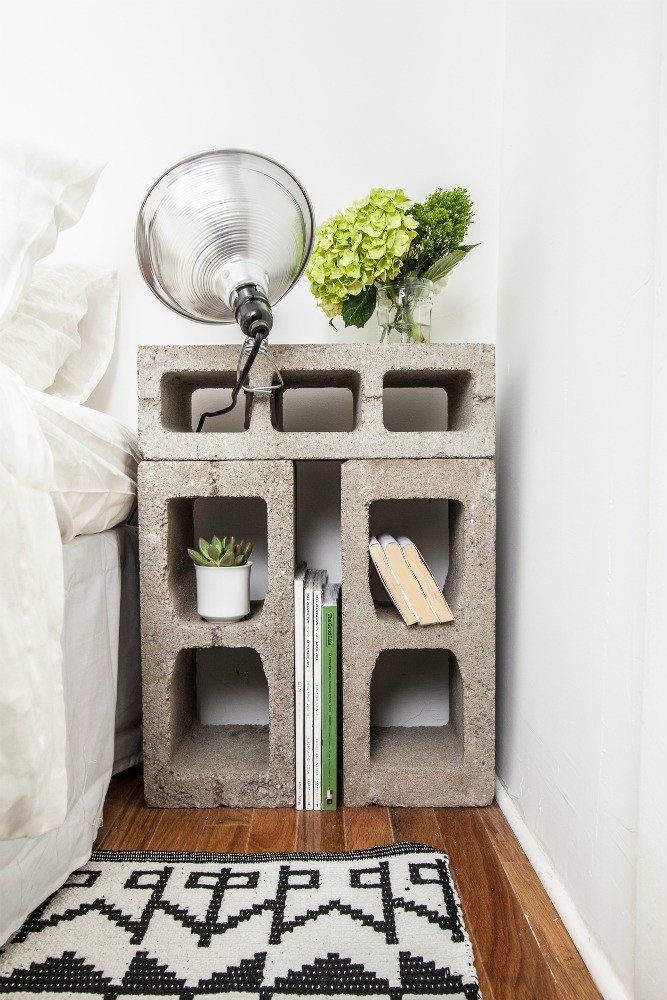 Concrete bedside table