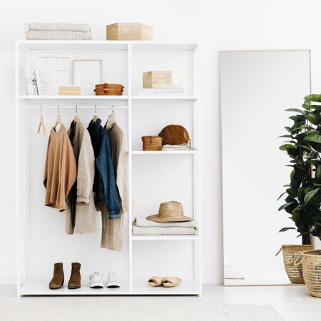 Open cupboard on white