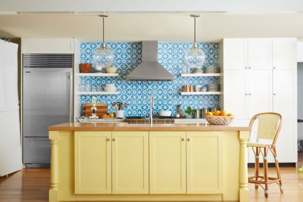 Turquoise kitchen walls: the best combinations