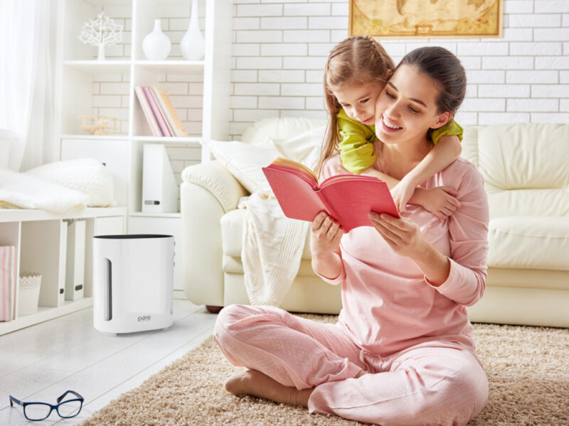 mother reading to daughter