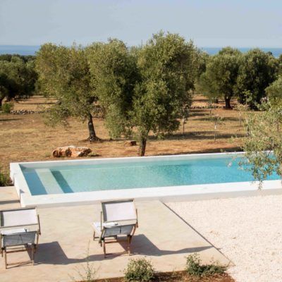 Mediterranean garden swimming pool