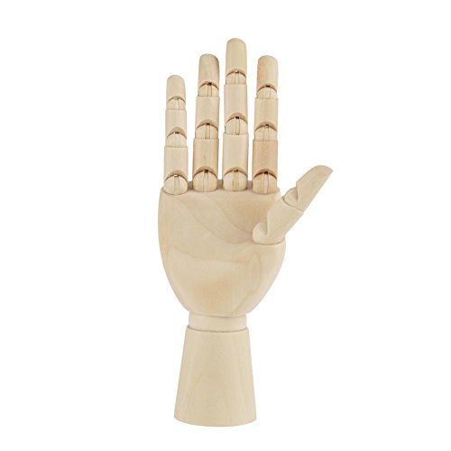 Wooden Hand Mannequin, Flexible Hand Mannequin with Movable Fingers, Great for Art Drawing, Sketching, Painting (1)