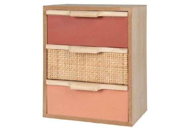 wicker cabinet with three drawers maisons du monde