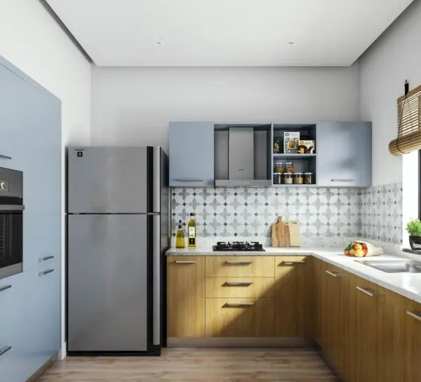 Where to put the refrigerator in a corner kitchen