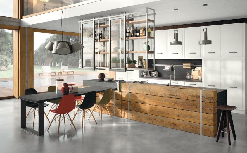 Modular kitchen in wood, Marchi Cucine