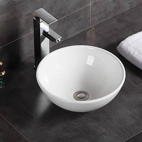 Modern round ceramic washbasin for bathroom, 320 x 320 x 130 mm