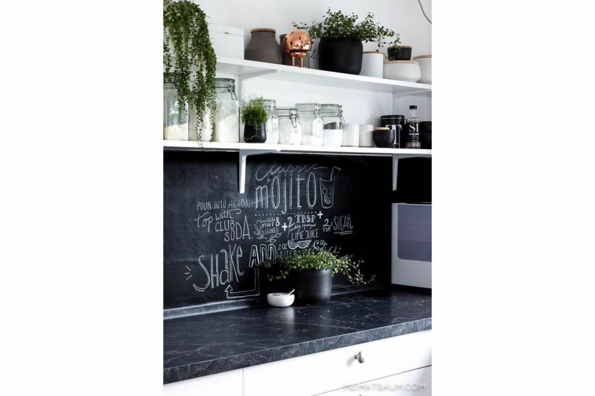 Kitchen blackboard wall