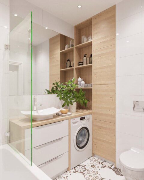 Where To Put The Dryer In A Small Bathroom Interior Leading Decoration Design All Ideas Decorate Your Home Perfectly - Small Bathroom With Washing Machine Design