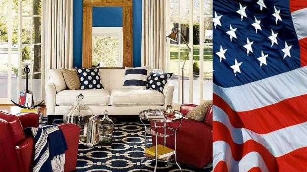 Furnishing fabrics with American flag