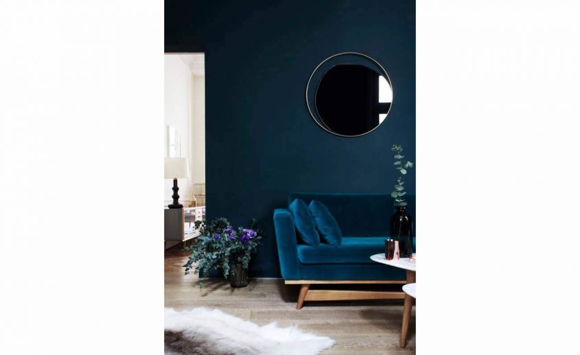 Dark blue wall