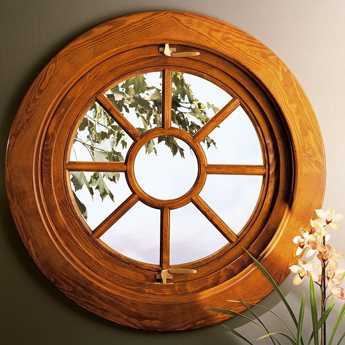 Round wooden window