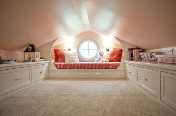 Round window in the bedroom