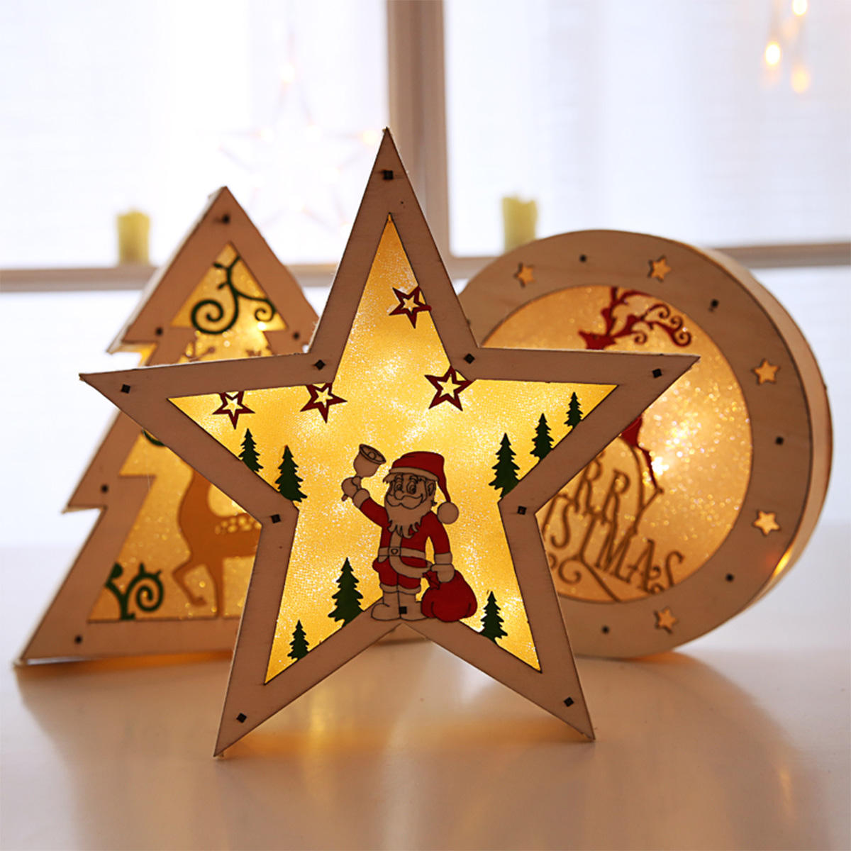 luminous-wood-Christmas-decorations