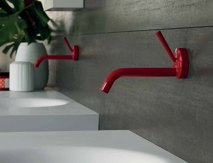 Colored bathroom taps