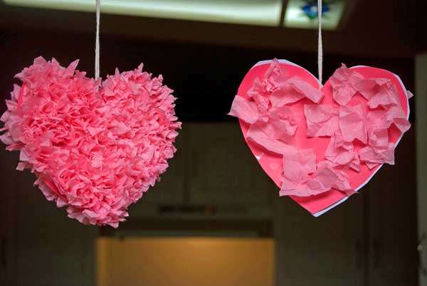 Pink hearts to hang