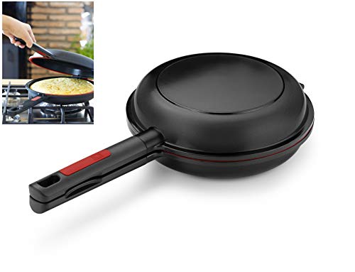 Bra Dupla Premiere Double omelette pan 20 cm in cast aluminum with non-stick, suitable for all types of cookers including induction [Amazon Exclusive]