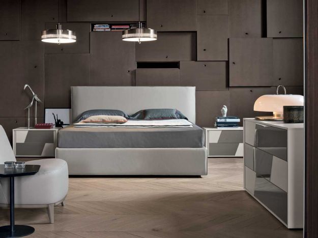 Zeno upholstered double bed by Tomasella