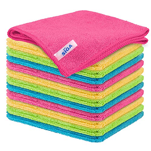 MR.SIGA - Microfiber Cleaning Cloth, Pack of 12, size: 32 x 32 cm 80% Polyester and 20% Polyamide