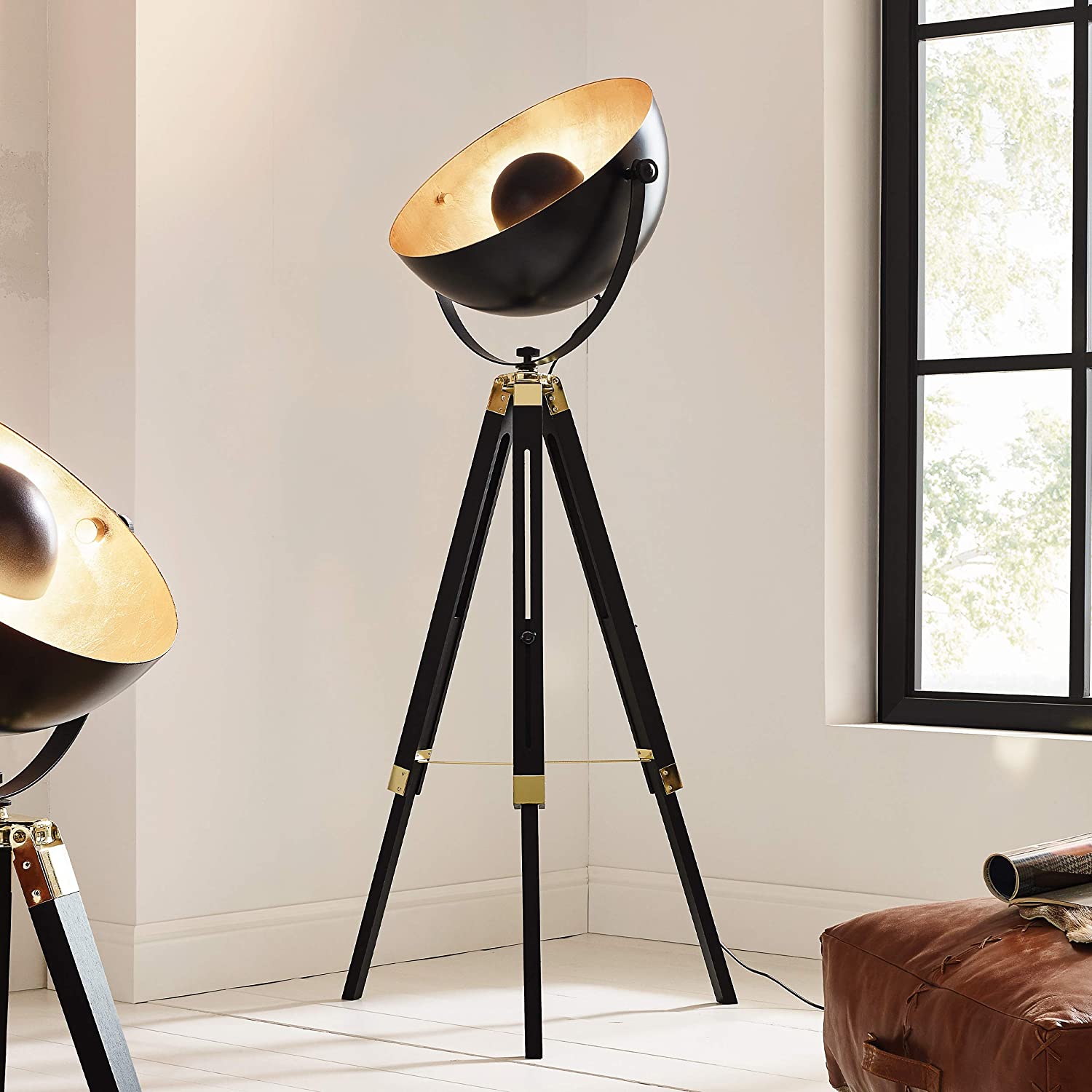 EGLO Covaleda floor lighting Black, Brass, Gold.