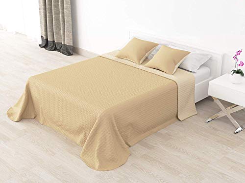 Reversible - Miami Bicolor Summer Bedspread 8382024 (5 Colors Available) (Beige, Bed 150 (250_x_255_cm))